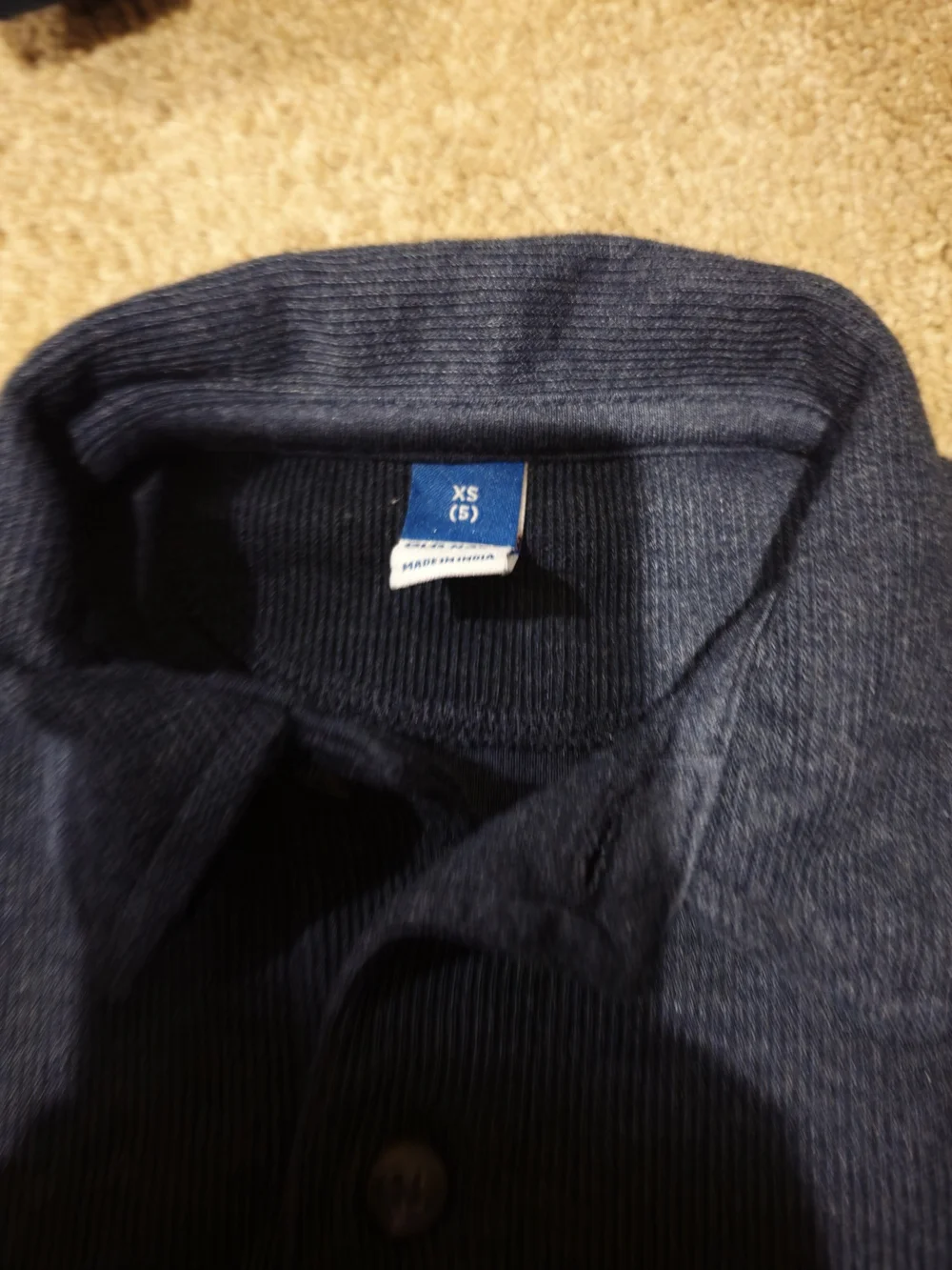 Boy's Long-Sleeve Polo Sweater - Navy